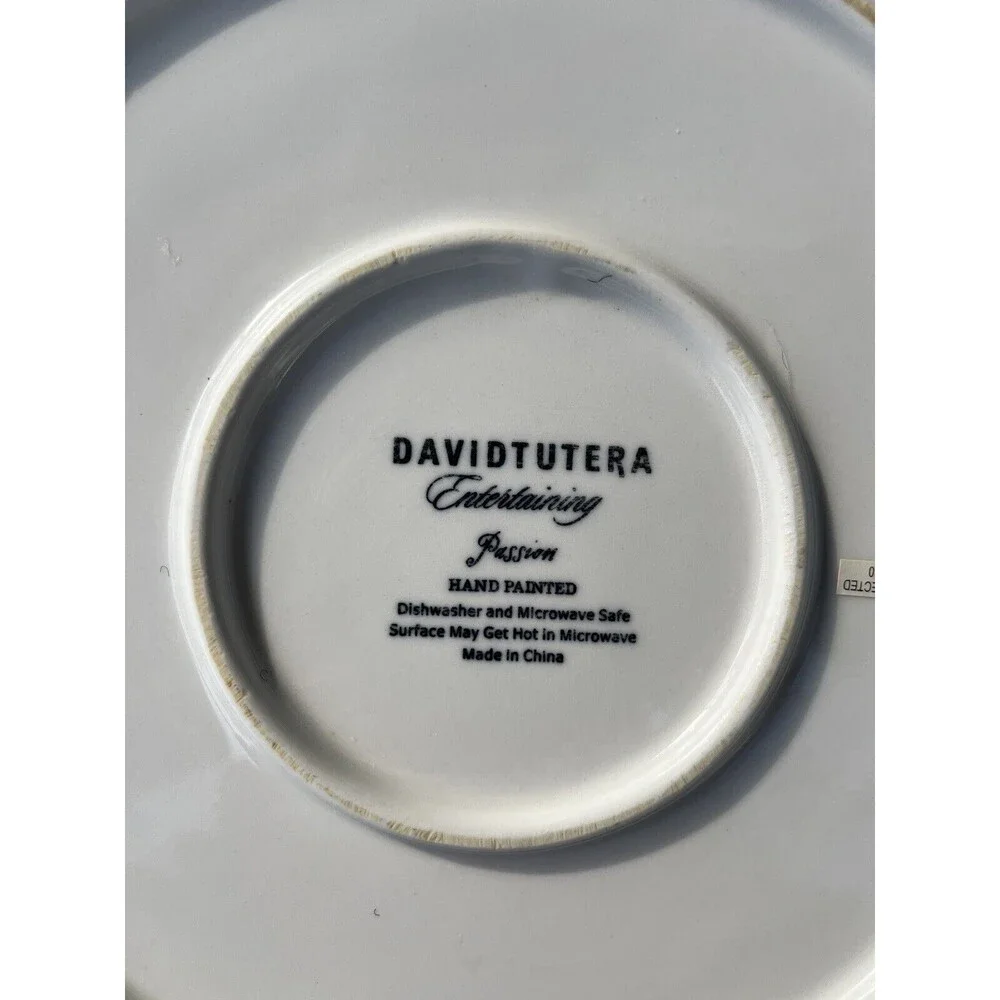 DAVID TUTERA ENTERTAINING PASSION DINNER PLATE COLORFUL FLOWERS & DESIGNS